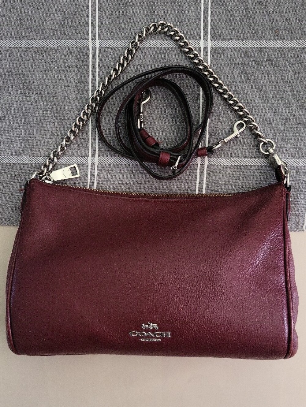 Coach Burgundy Leather Carrie Bag